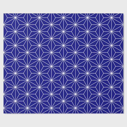 Navy Blue Geometric Pattern Cadeaupapier (Vlak)