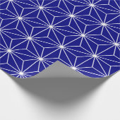 Navy Blue Geometric Pattern Cadeaupapier (Hoek)