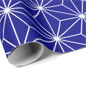 Navy Blue Geometric Pattern Cadeaupapier (Rol Hoek)