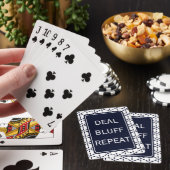 Navy Blue Geometric Pattern on White Pokerkaarten (Insitu)