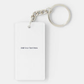 Navy Blue Geometric Pattern on White Sleutelhanger (achterkant)