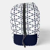 Navy Blue Geometric Pattern on White Toilettasje (Rechts)