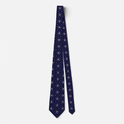 Navy Blue Geometric Star Mannen Work, Professional Stropdas (Voorkant)