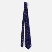 Navy Blue Geometric Star Mannen Work, Professional Stropdas (Achterkant)