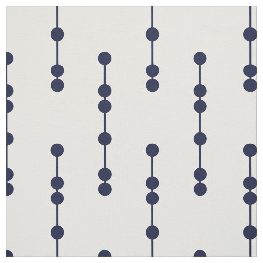Navy Blue Geometric Stippen Pattern Stof (Swatch)
