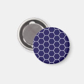 Navy Blue Geometrische Honingraat Hexagon Patroon Magneet (Voorkant / Achterkant)