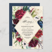 Navy blue | Geometrische weduwschap met de Bourgog Kaart (Voorkant / Achterkant)