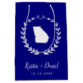 Navy Blue Georgia Map Wedding Welcome Swag Medium Cadeauzakje (Voorkant)