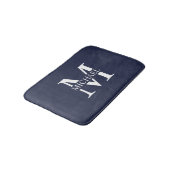 Navy Blue - gepersonaliseerd monogram en naam Badmat (Gekanteld)