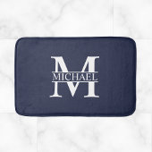 Navy Blue - gepersonaliseerd monogram en naam Badmat