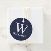 Navy Blue - gepersonaliseerd monogram en naam Bedankjes Labels (In situ)
