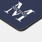 Navy Blue - gepersonaliseerd monogram en naam Bureaumat (Hoek)