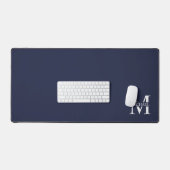 Navy Blue - gepersonaliseerd monogram en naam Bureaumat (Keyboard & Muis)