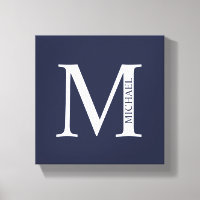 Navy Blue - gepersonaliseerd monogram en naam