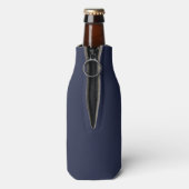 Navy Blue - gepersonaliseerd monogram en naam Flesjeskoeler (Fles Achterkant)