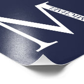 Navy Blue - gepersonaliseerd monogram en naam Foto Afdruk (Hoek)