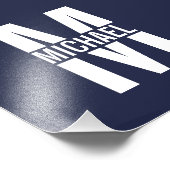 Navy Blue - gepersonaliseerd monogram en naam Foto Afdruk (Hoek)