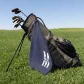 Navy Blue - gepersonaliseerd monogram en naam Golfhanddoek (Groen)