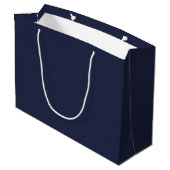 Navy Blue - gepersonaliseerd monogram en naam Groot Cadeauzakje (Achterkant Gekanteld)