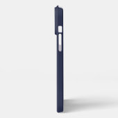 Navy Blue - gepersonaliseerd monogram en naam iPhone Hoesje (Linkerkant)