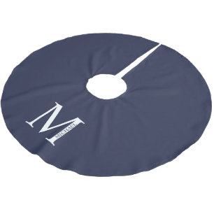 Navy Blue - gepersonaliseerd monogram en naam Kerstboom Rok