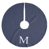 Navy Blue - gepersonaliseerd monogram en naam Kerstboom Rok (Voorkant)