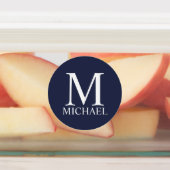 Navy Blue - gepersonaliseerd monogram en naam Labels (Aangebracht)