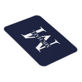 Navy Blue - gepersonaliseerd monogram en naam Magneet (Rechterzijde)