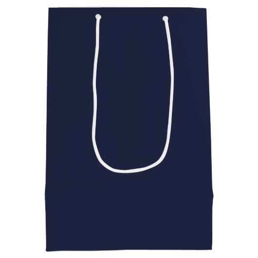 Navy Blue - gepersonaliseerd monogram en naam Medium Cadeauzakje (Achterkant)