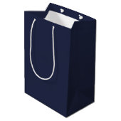 Navy Blue - gepersonaliseerd monogram en naam Medium Cadeauzakje (Achterkant Gekanteld)