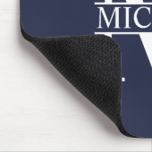 Navy Blue - gepersonaliseerd monogram en naam Muismat (Hoek)