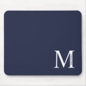 Navy Blue - gepersonaliseerd monogram en naam Muismat (Voorkant)