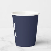Navy Blue - gepersonaliseerd monogram en naam Papieren Bekers (Links)