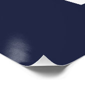 Navy Blue - gepersonaliseerd monogram en naam Perfect Poster (Hoek)