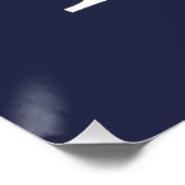 Navy Blue - gepersonaliseerd monogram en naam Perfect Poster (Hoek)