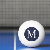 Navy Blue - gepersonaliseerd monogram en naam Pingpongbal (Net)