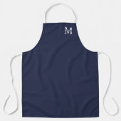 Navy Blue - gepersonaliseerd monogram en naam Schort (Voorkant)