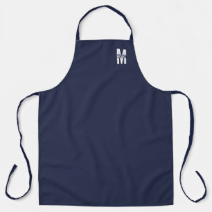 Navy Blue - gepersonaliseerd monogram en naam Schort