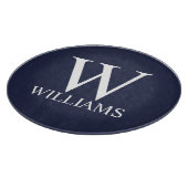 Navy Blue - gepersonaliseerd monogram en naam Snijplank (Hoek)