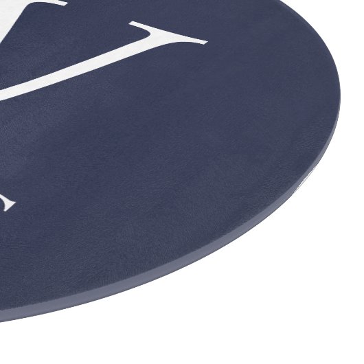 Navy Blue - gepersonaliseerd monogram en naam Snijplank (Hoek)