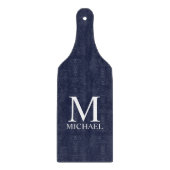 Navy Blue - gepersonaliseerd monogram en naam Snijplank (Voorkant)