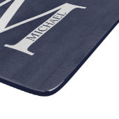 Navy Blue - gepersonaliseerd monogram en naam Snijplank (Hoek)