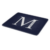 Navy Blue - gepersonaliseerd monogram en naam Snijplank (Hoek)