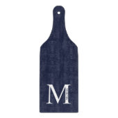 Navy Blue - gepersonaliseerd monogram en naam Snijplank (Voorkant)