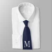 Navy Blue gepersonaliseerd monogram en naam Stropd Stropdas (Gebonden)
