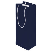 Navy Blue - gepersonaliseerd monogram en naam Wijn Cadeautas (Achterkant Gekanteld)