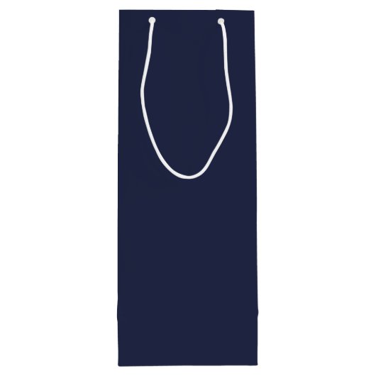 Navy Blue - gepersonaliseerd monogram en naam Wijn Cadeautas (Achterkant)