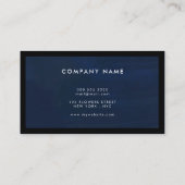 Navy Blue - gepersonaliseerde Luxury Modern Elegan Visitekaartje (Achterkant)