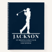 Navy Blue gepersonaliseerde Monogram Golf Journal Notitieboek (Voorkant)