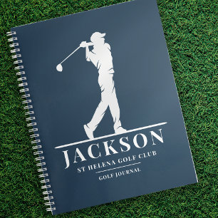 Navy Blue gepersonaliseerde Monogram Golf Journal Notitieboek